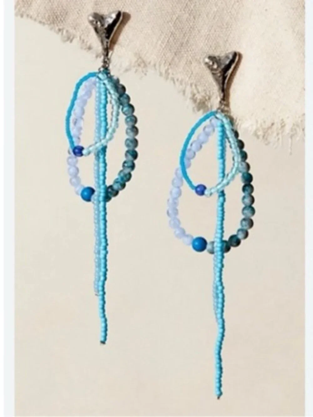 Free People Reese Dangle Earrings in Mixed Sky Blue